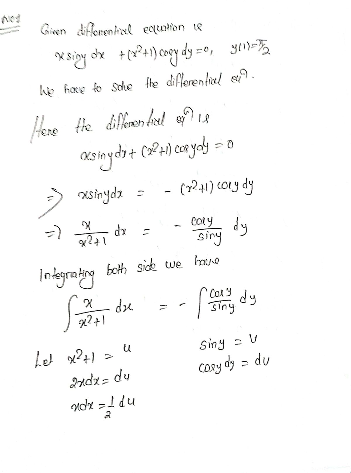 Advanced Math homework question answer, step 1, image 1